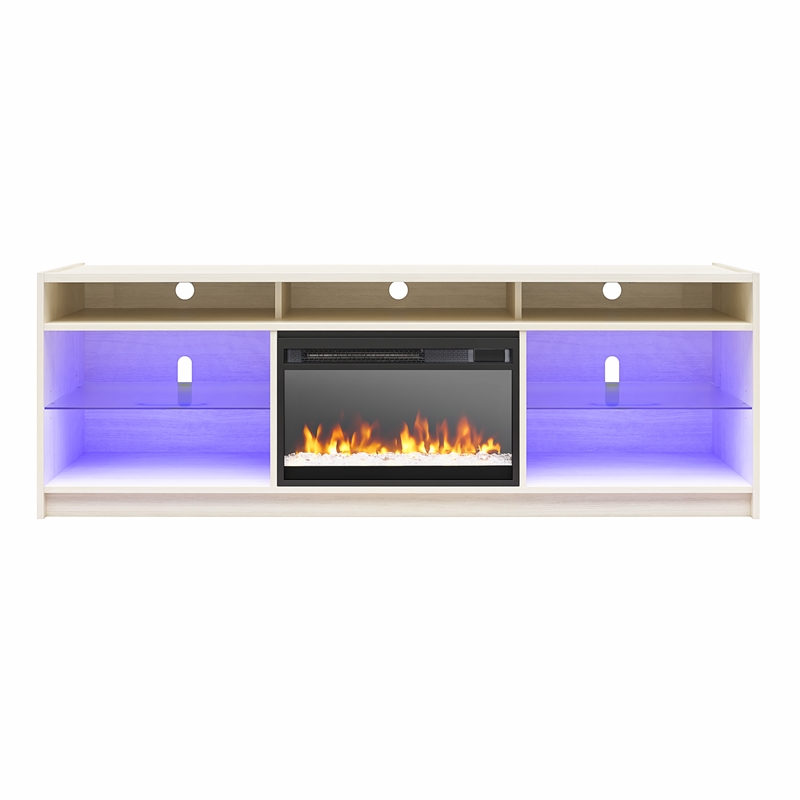 Ameriwood Home Luna Engineered Wood Fireplace TV Stand for TVs up to 75