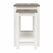 Ameriwood Home Chapel Hill Rustic Farmhouse 2 Nesting Tables - White w/Brown Oak