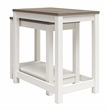 Ameriwood Home Chapel Hill Rustic Farmhouse 2 Nesting Tables - White w/Brown Oak