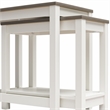 Ameriwood Home Chapel Hill Rustic Farmhouse 2 Nesting Tables - White w/Brown Oak