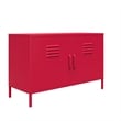 Novogratz Cache 2 Door Wide Metal Locker Accent Storage Cabinet in Magenta