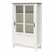 Ameriwood Home Chapel Hill Rustic Farmhouse Bookcase Cabinet - White w/Brown Oak
