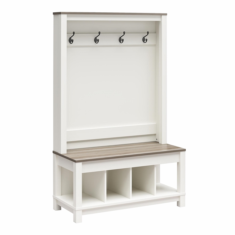 Ameriwood Home Chapel Hill Rustic Farmhouse Entryway Tree - White w/Brown Oak