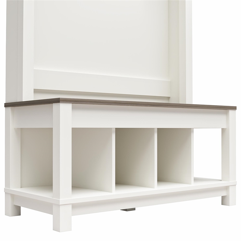 Ameriwood Home Chapel Hill Rustic Farmhouse Entryway Tree - White w/Brown Oak