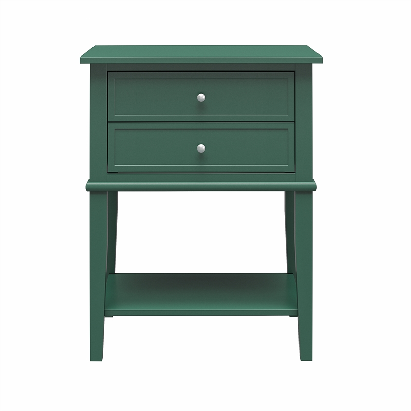 Ameriwood Home Franklin Accent Table with 2 Drawers in Hunter Green