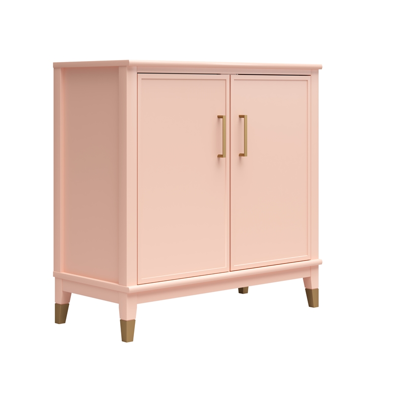 CosmoLiving by Cosmopolitan Westerleigh 2-Door Accent Cabinet in Pale Pink