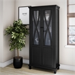 Ameriwood Home Ellington Tall Accent Cabinet with Glass Doors in Black