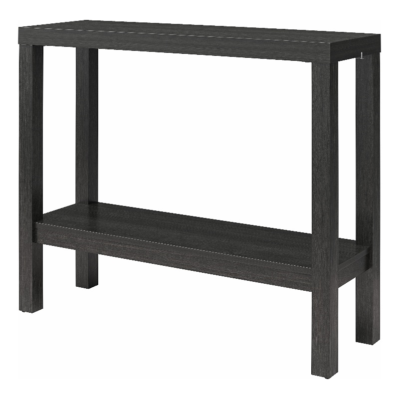 Ameriwood Home Parsons Wrap-Around Sofa Accent Tables Bundle of Two in Black Oak