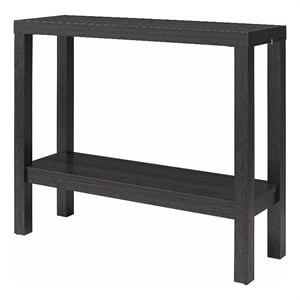 Ameriwood Home Parsons Wrap-Around Sofa Accent Tables Bundle of Two in Black Oak