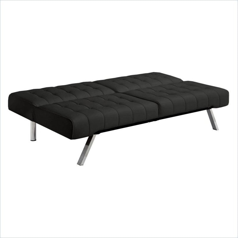 DHP Emily Faux Leather Splitback Convertible Black Futon 029986319913 