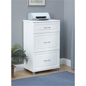 Systembuild Evolution Kendall 24&quot 3 Drawer Base Cabinet - White