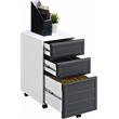 Altra Furniture Pursuit 3 Drawer File Cabinet in White and Gray
