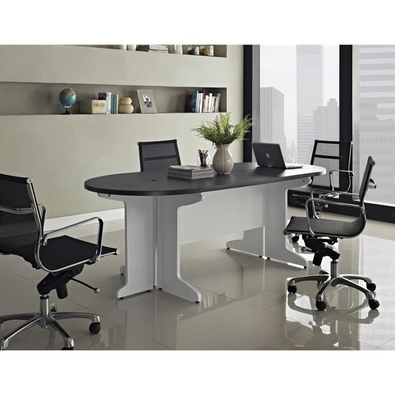 Altra Furniture Pursuit Bridge Work Table in White and Gray