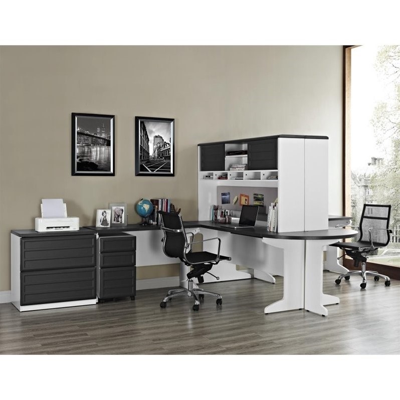 Altra Furniture Pursuit Bridge Work Table in White and Gray