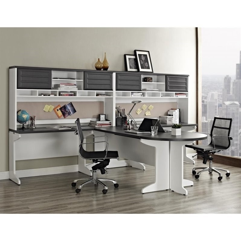 Altra Furniture Pursuit Bridge Work Table in White and Gray