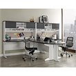 Altra Furniture Pursuit Bridge Work Table in White and Gray
