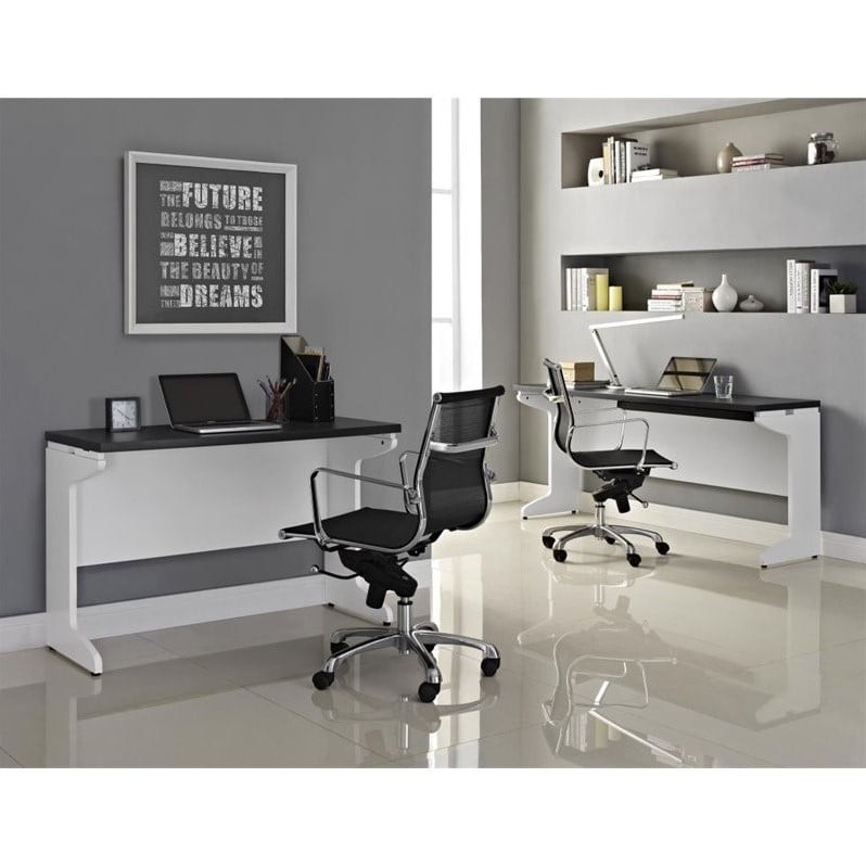 Altra Furniture Pursuit Bridge Work Table in White and Gray