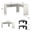 Ameriwood Home The Works L-Shaped Desk in Cherry and Gray