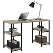 Altra Furniture Elmwood Double Pedestal Computer Desk in Distressed Gray Oak