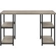 Altra Furniture Elmwood Double Pedestal Computer Desk in Distressed Gray Oak