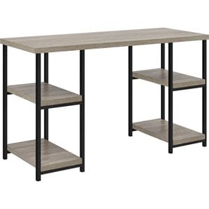 Altra Furniture Elmwood Double Pedestal Computer Desk in Distressed Gray Oak
