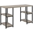 Altra Furniture Elmwood Double Pedestal Computer Desk in Distressed Gray Oak