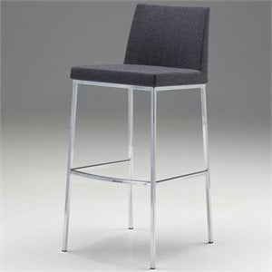 Mobital Weston 30&quot Bar Stool in Dark Gray and Chrome (Set of 2)