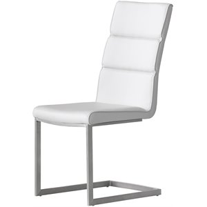 Mobital Duomo Faux Leather Dining Side Chair in White (Set of 2)