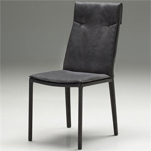 Mobital Harris Faux Leather Dining Side Chair in Gray (Set of 2)