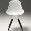 Mobital Iztuzu Dining Side Chair in White and Walnut (Set of 2)