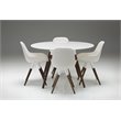 Mobital Iztuzu Dining Side Chair in White and Walnut (Set of 2)