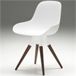 Mobital Iztuzu Dining Side Chair in White and Walnut (Set of 2)