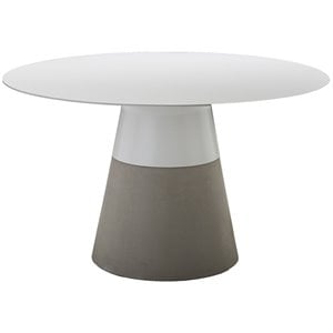 Mobital Maldives 49&quot Round Dining Table in White and Gray