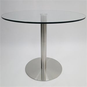 Mobital Radius 36&quot Glass Top Dining Table in Chrome