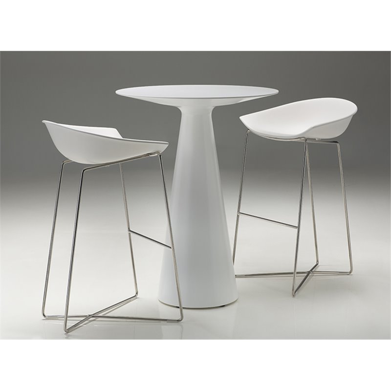 Mobital Maldives Patio Bar Table in White and Gray