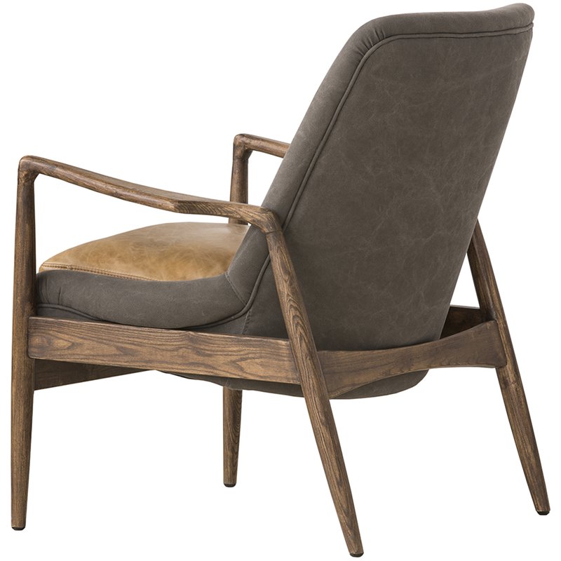 Mobital Reynolds Leather Accent Chair in Tan and Gray