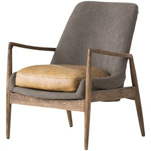Mobital Reynolds Leather Accent Chair in Tan and Gray