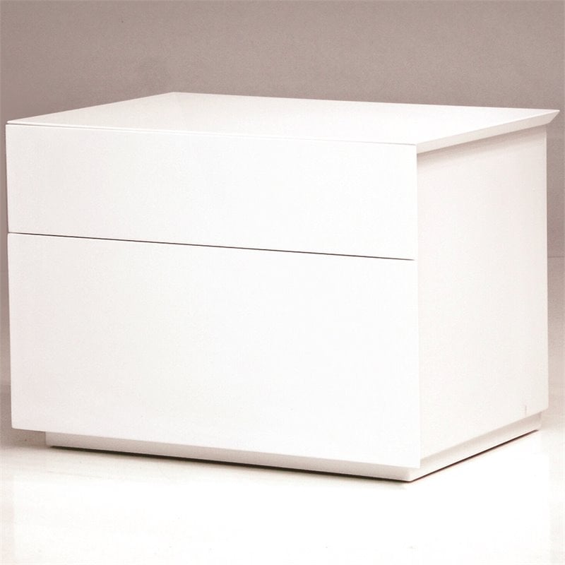 Mobital Vex 2 Drawer Nightstand in Matte White
