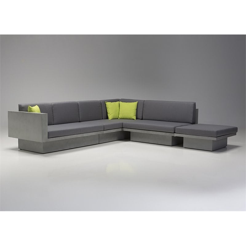 Mobital Sancho Faux Leather Patio Sectional in Gray