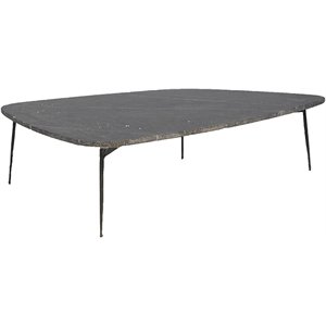 Mobital Flint 47&quot Marquina Marble Top Coffee Table in Black