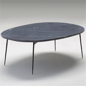 Mobital Tuk Tuk 39&quot Marquina Marble Top Coffee Table in Black