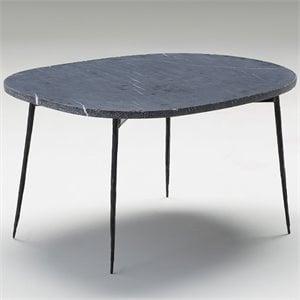 Mobital Tuk Tuk 30&quot Marquina Marble Top Coffee Table in Black