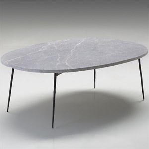 Mobital Tuk Tuk 39&quot Marble Top Coffee Table in Gray and Black