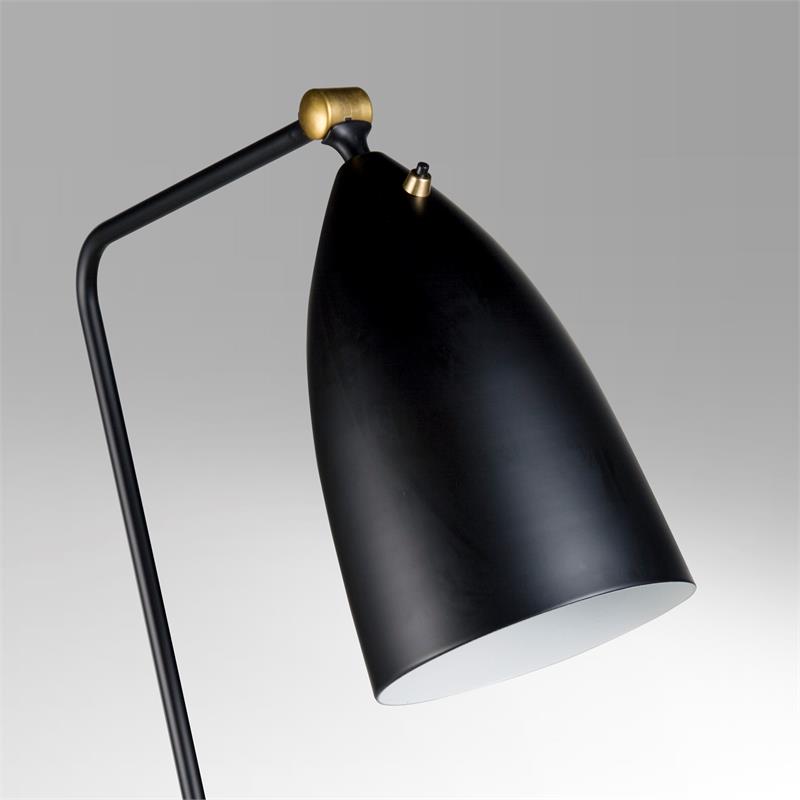 Mobital Stickman Modern Metal Floor Lamp with Black Aluminium Shade in Black