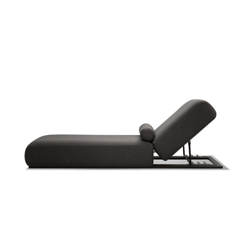 Mobital Bondi Fabric Lounge Chair with Black Frame in Sumbrella Charcoal Gray
