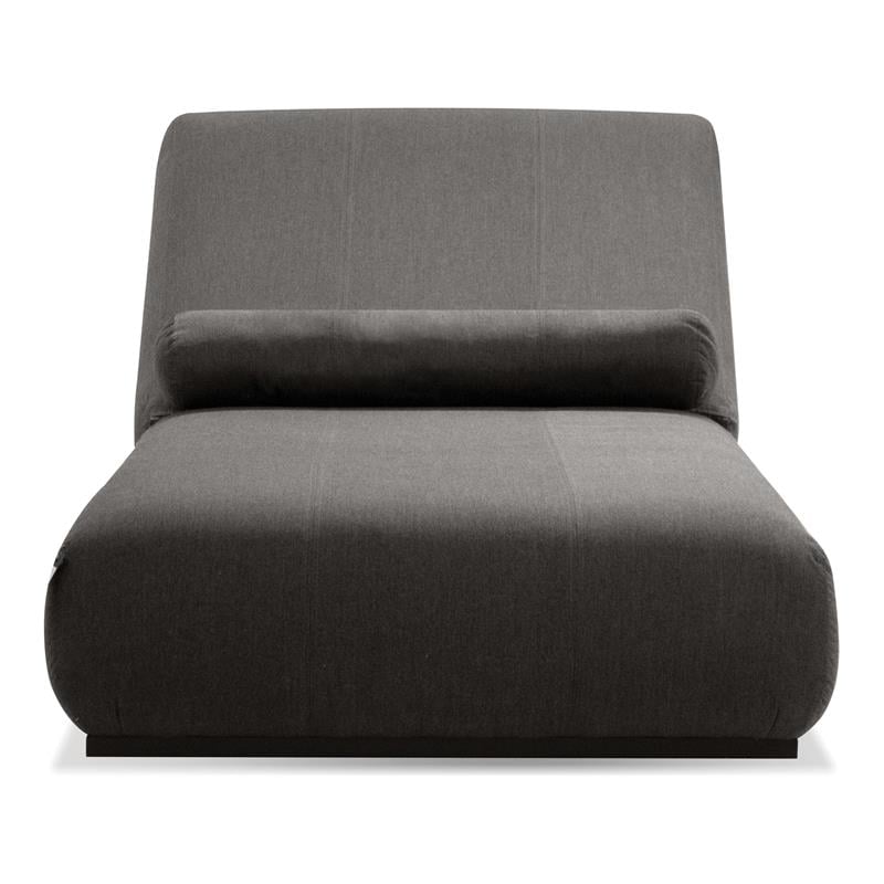 Mobital Bondi Fabric Lounge Chair with Black Frame in Sumbrella Charcoal Gray