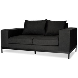 Mobital Jericho 17&quot Modern Fabric Love Seat in Sunbrella Charcoal Gray