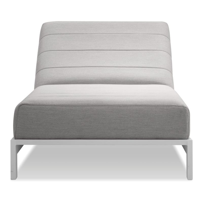 Mobital Hanlan Fabric Lounge Chair with White Frame in Sunbrella Heather Gray