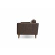 Mobital Baldwin Leather and Wood Sofa with Bolster Pillows in Chocolate