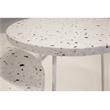 Mobital Rizzo Modern Marble and Powder Coated Steel Tall End Table in White